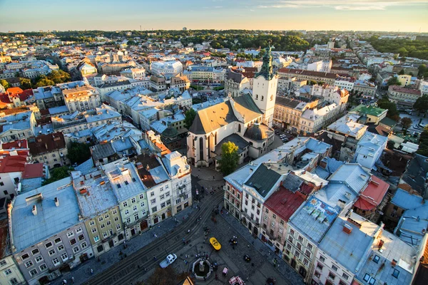 Top view of Lviv city, Ukraine
