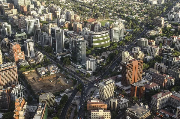 Modern apartment buildings and flats in downtown Santiago, Chile.