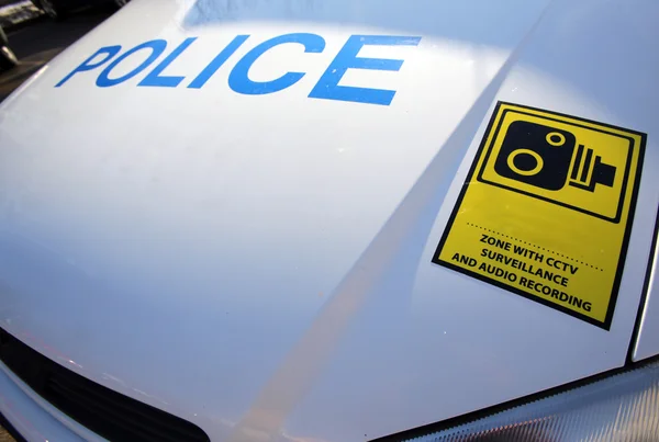 Traffic police car surveillance camera recording equipment sign