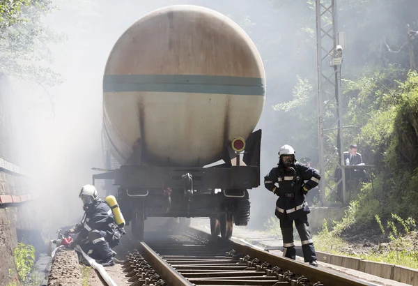 Tanker train fire firefighters