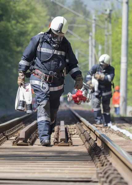 Tanker train crash firefighters