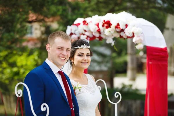 The couple at the wedding ceremony