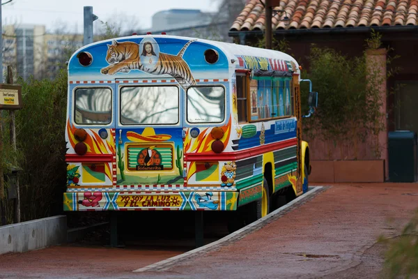 Colorful painted bus of Leipzig Zoo