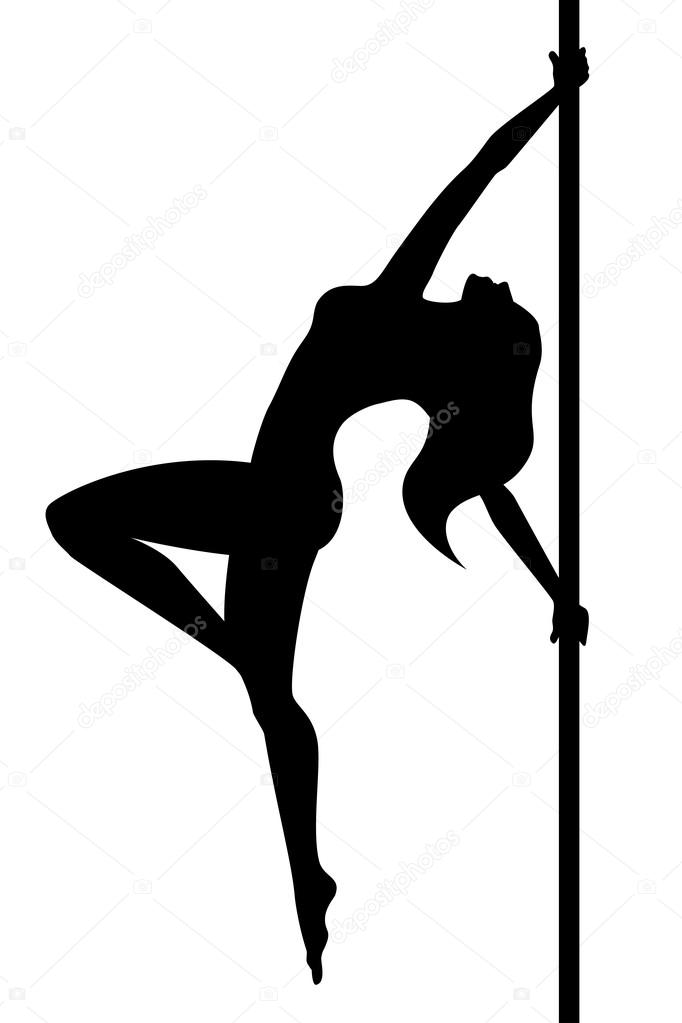 Taniec na rurze. Kobieta. Ilustracja wektorowa — Grafika wektorowa