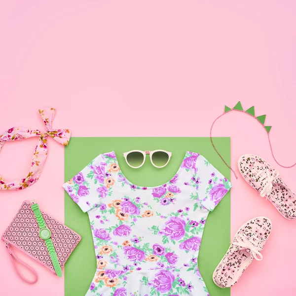 Fashion. Clothes Accessories Set. Summer Outfit