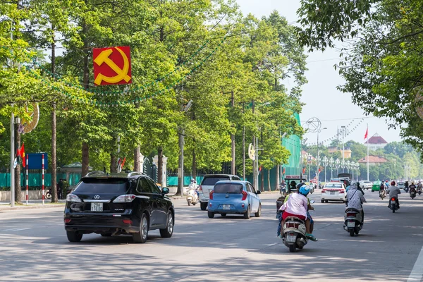 HANOI, VIETNAM - CIRCA AUGUST 2015: Street traffic in Hanoi,  Vietnam