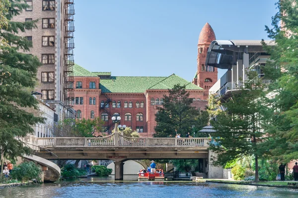 San Antonio, TX/USA - circa November 2015: Bridge over River Walk in San Antonio,  Texas