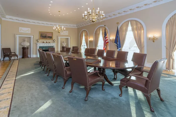 Little Rock, AR/USA - circa February 2016: Replica of White House's Conference Room in William J. Clinton Presidential Center and Library in Little Rock,  Arkansas