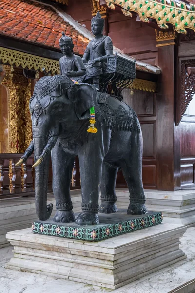 Statue of elephant riders at Wat Phrathat Doi  Suthep