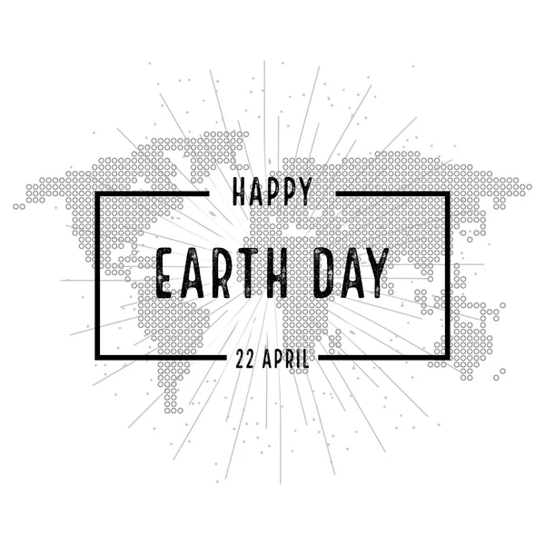 Earth day holiday poster with shadow on white background