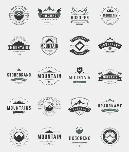 Set Mountains Logos, Badges and Labels