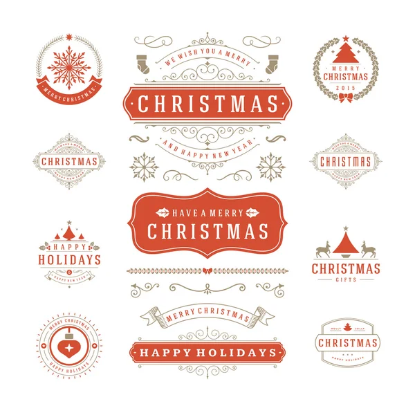 Christmas Labels and Badges Vector Design