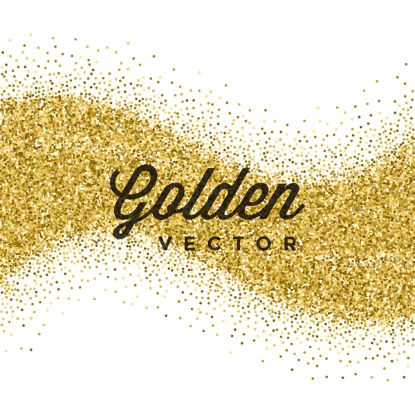 Gold Glitter Sparkles Bright Confetti Black Vector Background