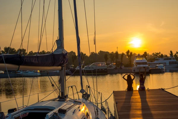 Beautiful sunset at the yacht club.