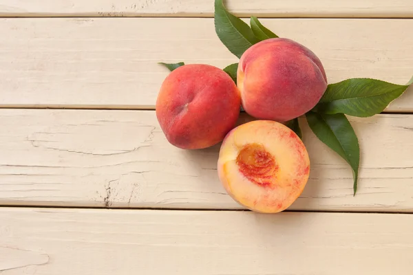 Three fresh peaches - sliced