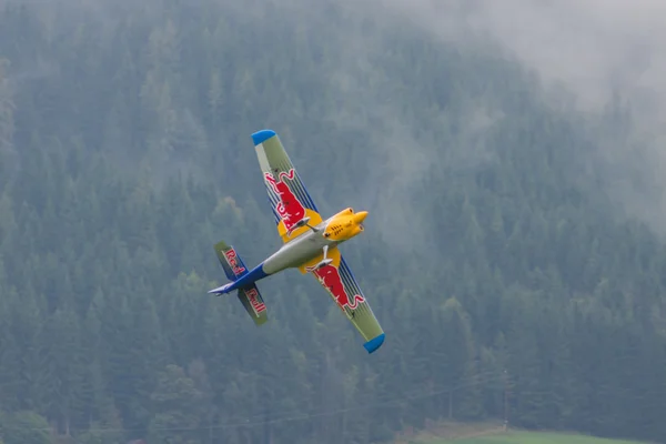 Model aircraft of RedBull in aerobatics