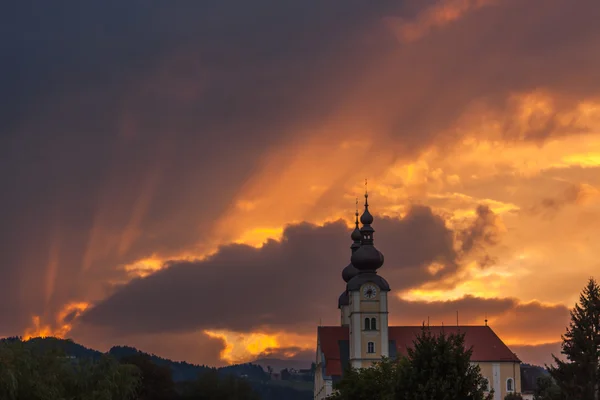 Church with mystical sky