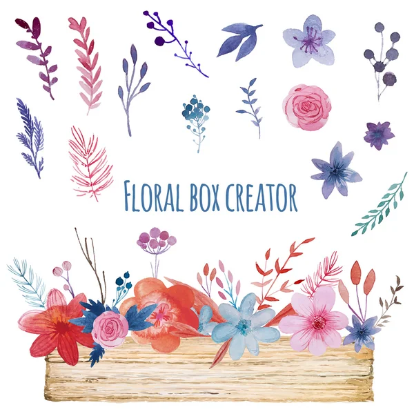 Watercolor floral box creator