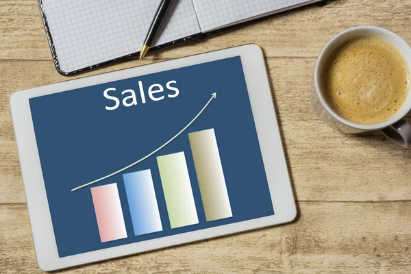 Sales Chart on Tablet