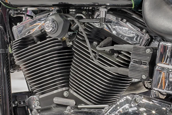 Detail of air cooled engine of motorcycle
