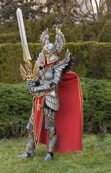 Cosplayer dressed as the character Haven  Paladin