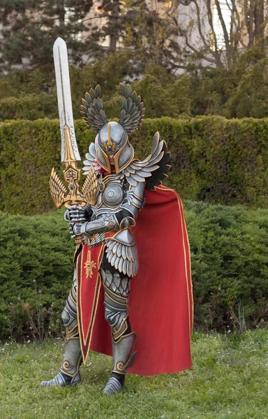 Cosplayer dressed as the character  Haven Paladin