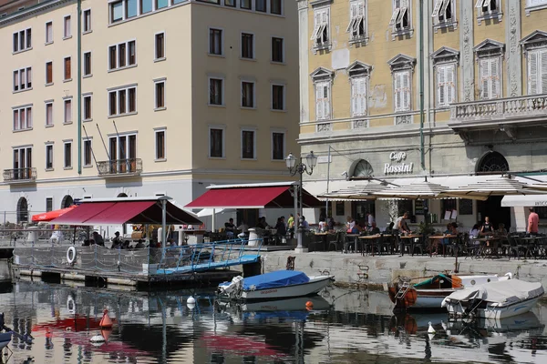Cafe  Rossini  in The Grand Canal in Trieste, Italy