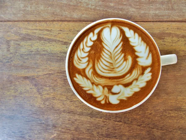 Flat white coffee with latte art \
