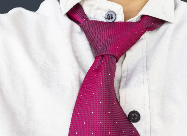 Dress shirt with red tie