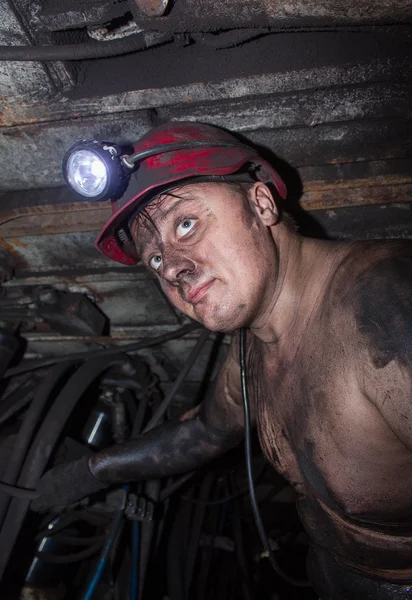 Novogrodovka, Ukraine - January, 18, 2013: Miner in the workplace in the mine 