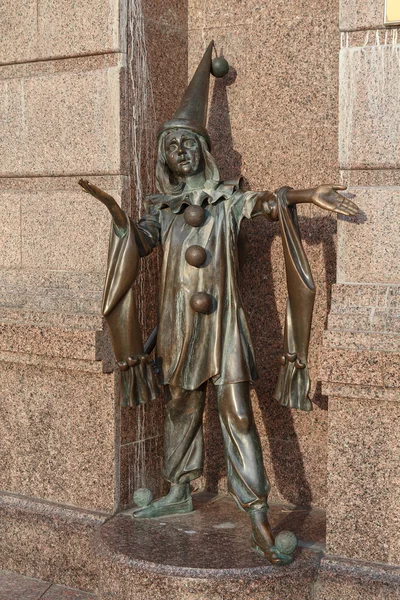 Bronze statue of characters from fairy tale Malvina and Artemon. Kiev, Ukraine