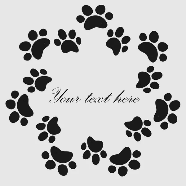 Cat paw prints  frame for your text background, vector