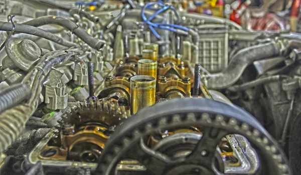 Under the cover of the valves of the car in HDR effect