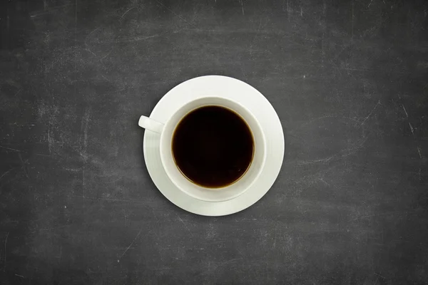 Black blank blackboard with coffee cup