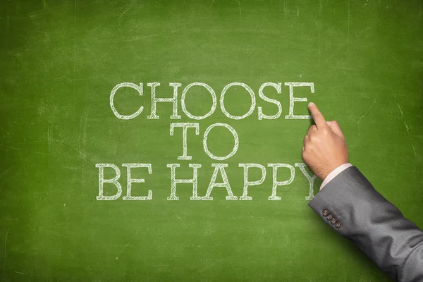 Choose to be happy text on blackboard