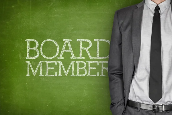 Board member on blackboard