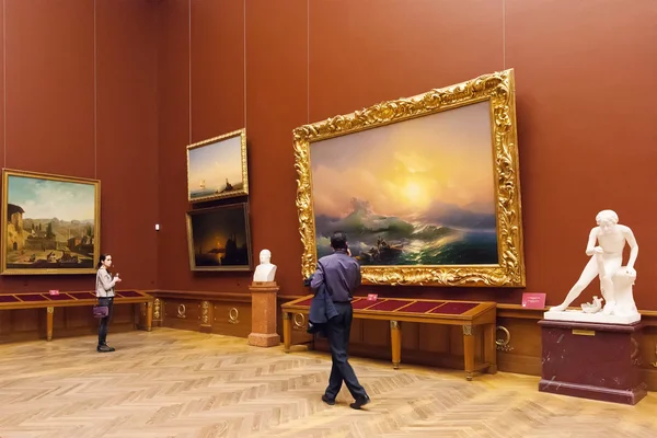 Room with paintings Aivazovsky in State Russian Museum in St. Petersburg