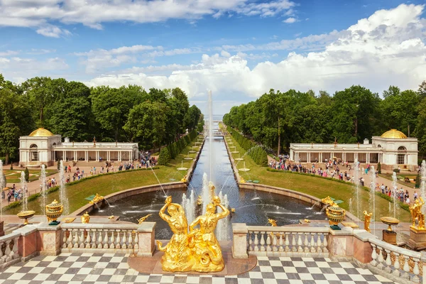 Fountains of Lower Gardens, the Sea Canal  in Peterhof, near Sai