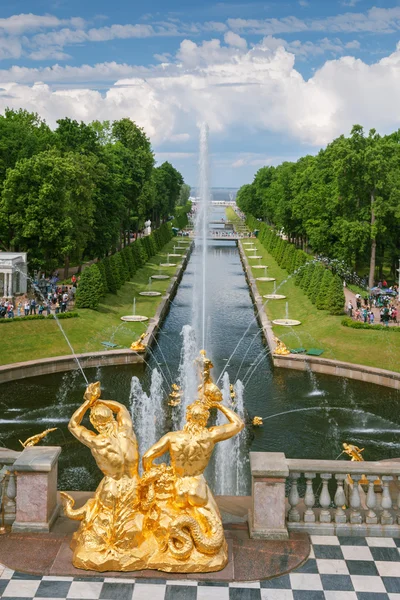 Fountains of Lower Gardens, the Sea Canal  in Peterhof, St. Pete