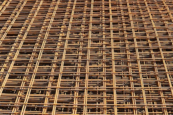 Reinforcement mesh on the construction site