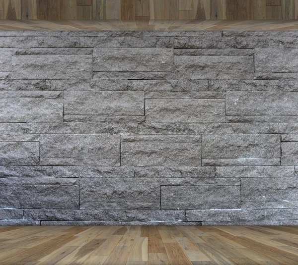 Interior granite stone decorative brick wall with wooden floor i