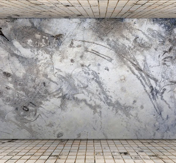 Grungy concrete wall with floor tile, Template for product display