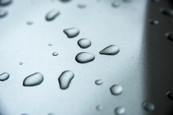 Water drops on metal