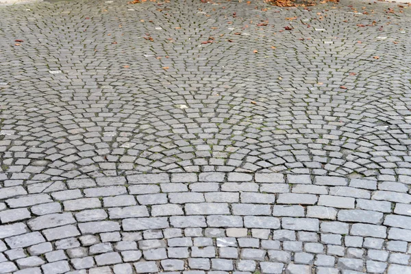 Pavement of granite with fish scale pattern