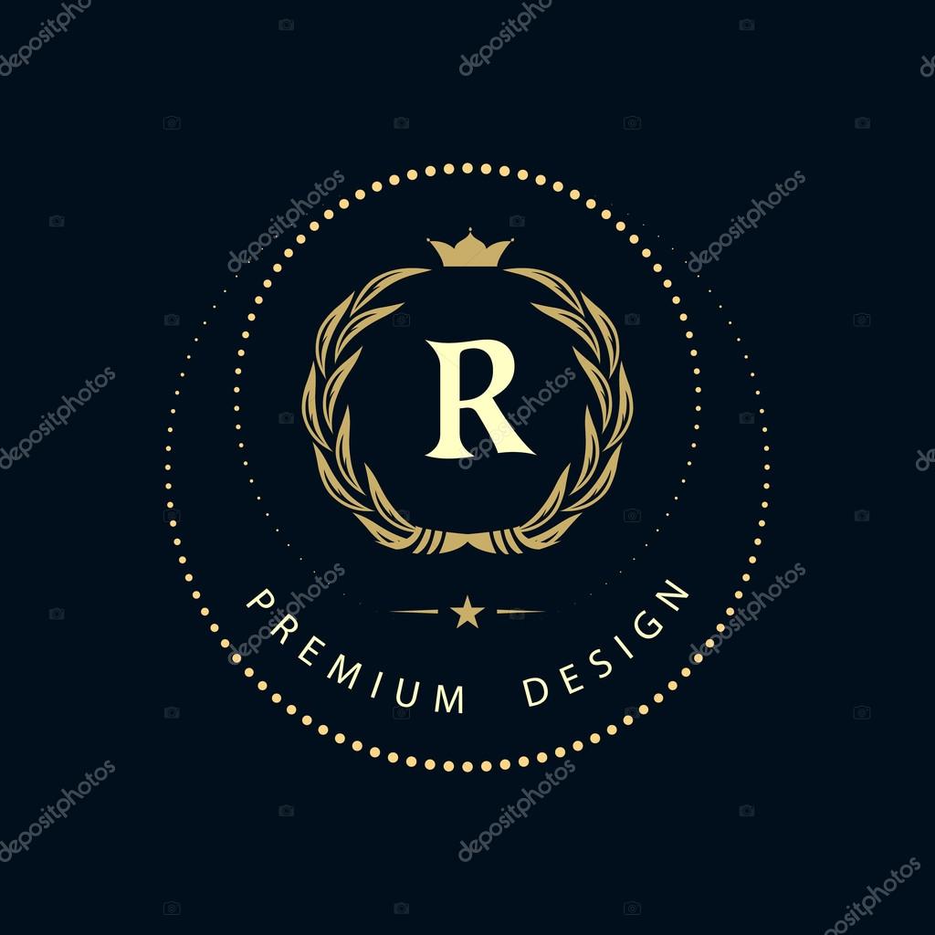Illustration vectorielle des éléments de conception Monogram, modèle gracieux. Création de logo dart calligraphique ligne élégante.