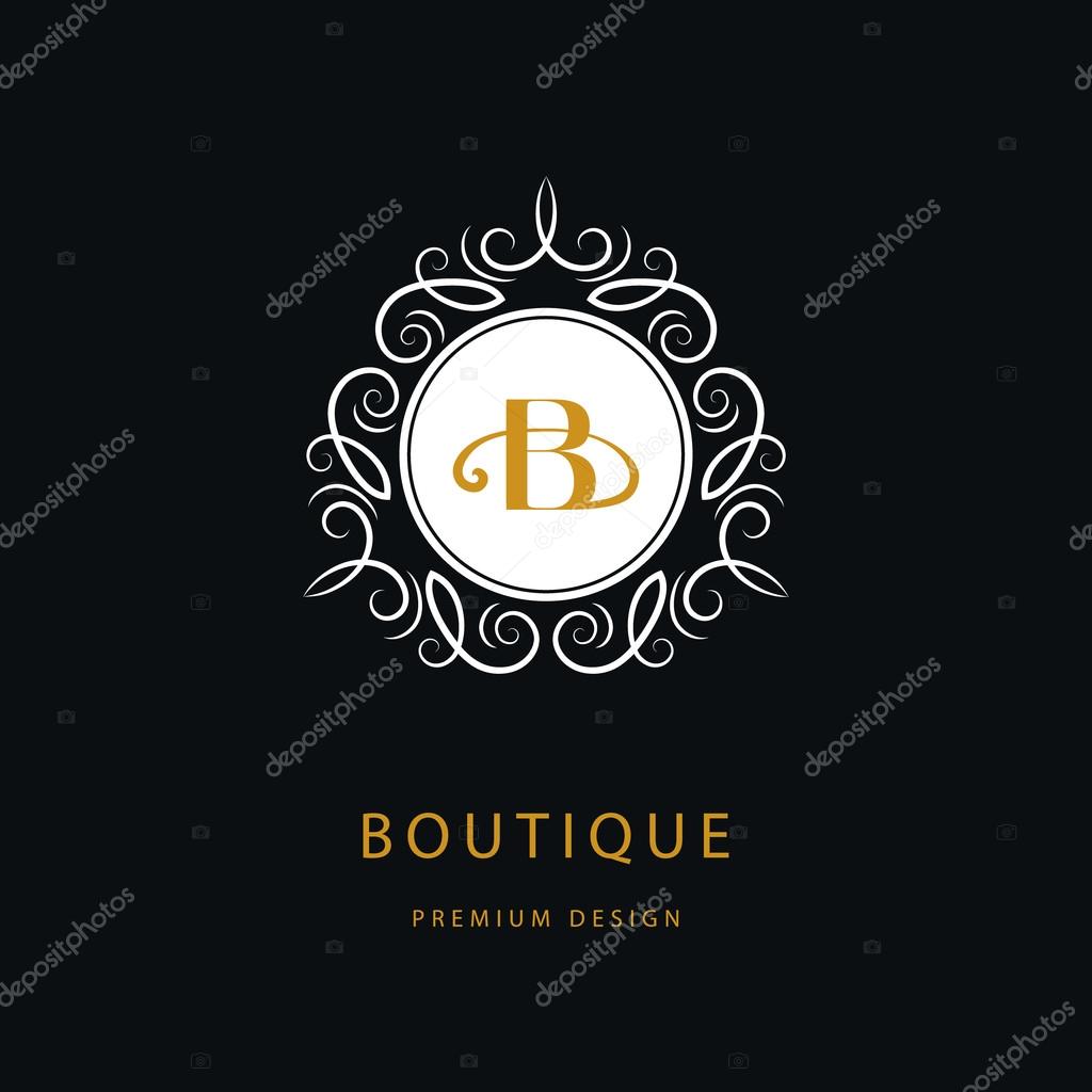 Illustration vectorielle des éléments de conception Monogram, modèle gracieux. Création de logo dart calligraphique ligne élégante.