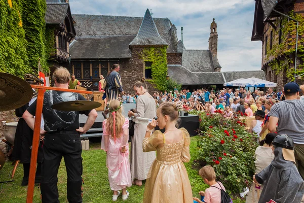 Cochem, Germany - August 02, 2014: Castle Festival at the castle Cochem. The Castle Festival in Cochem is visited every year by many people.