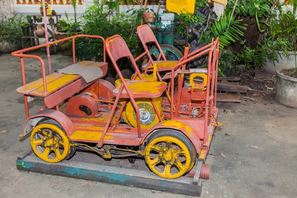 Old rolling stock for railways workers in Thailand.
