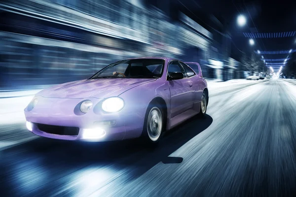 Car toyota celica fast drive on road