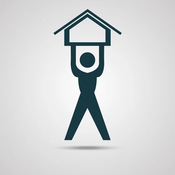 Logo, icon, symbol, people, man, keep the house on his hands. vector, any size great quality.